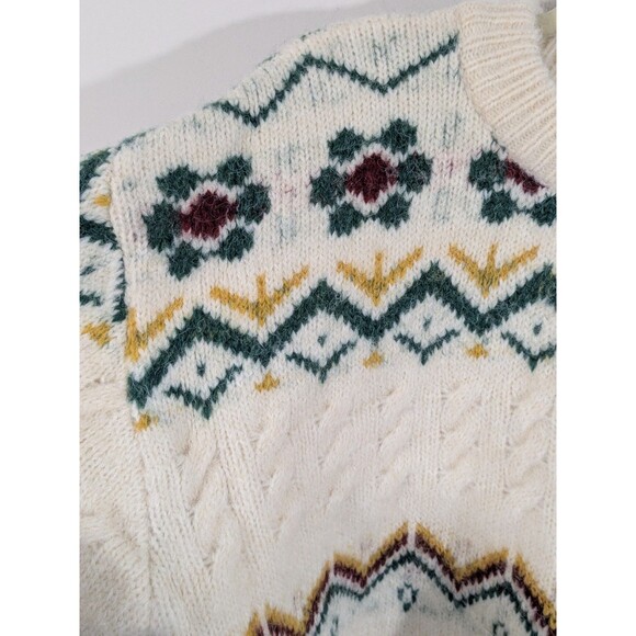 NWT Cider Womens Fair Isle Oversized Wool Blend Pullover Sweater Chunky Sz XL - Picture 9 of 13